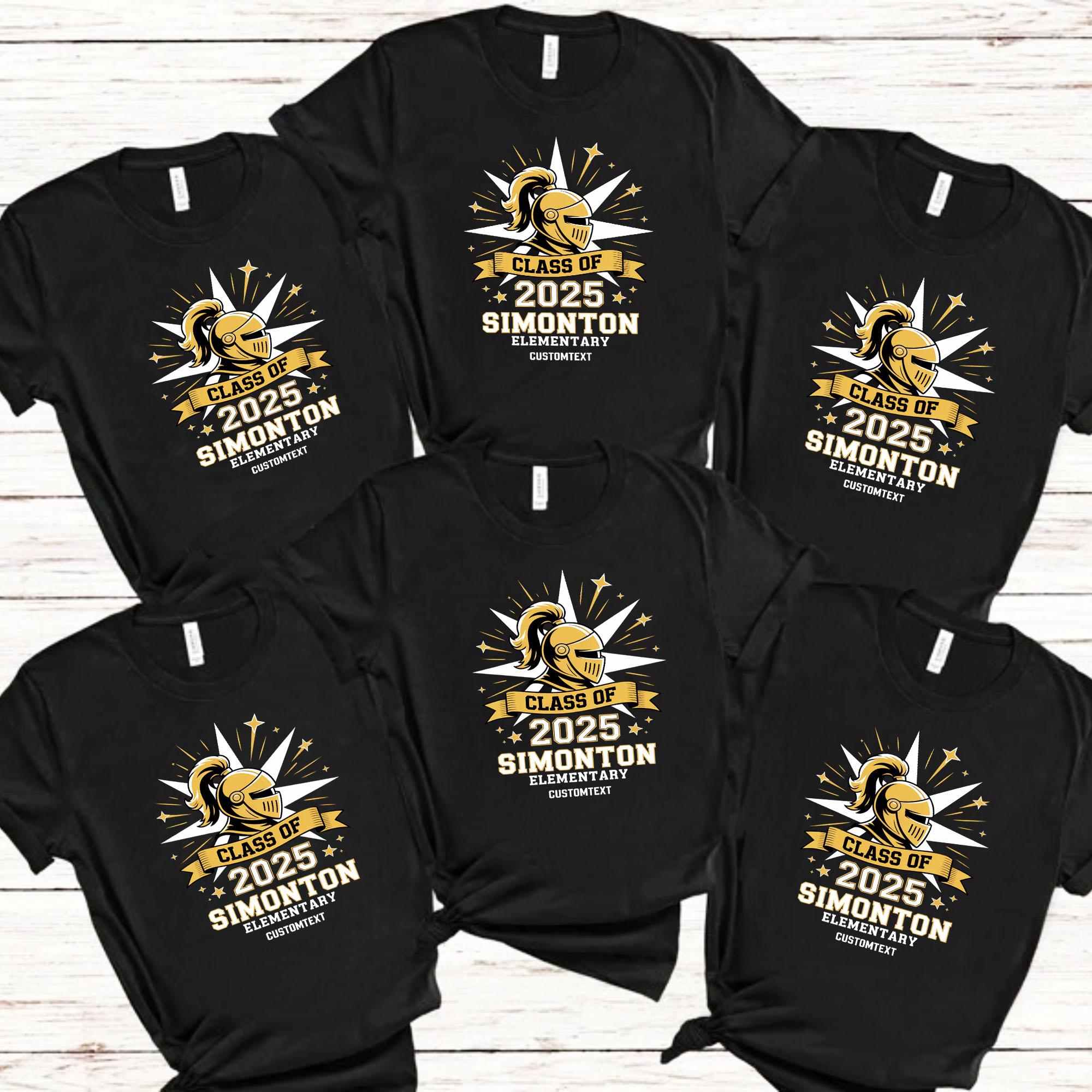 Simonton Elementary – Knight Class of 2025 Custom Graduation T-shirt simonton elementary knight class of 2025 custom graduation t shirt style 1 thumb 24