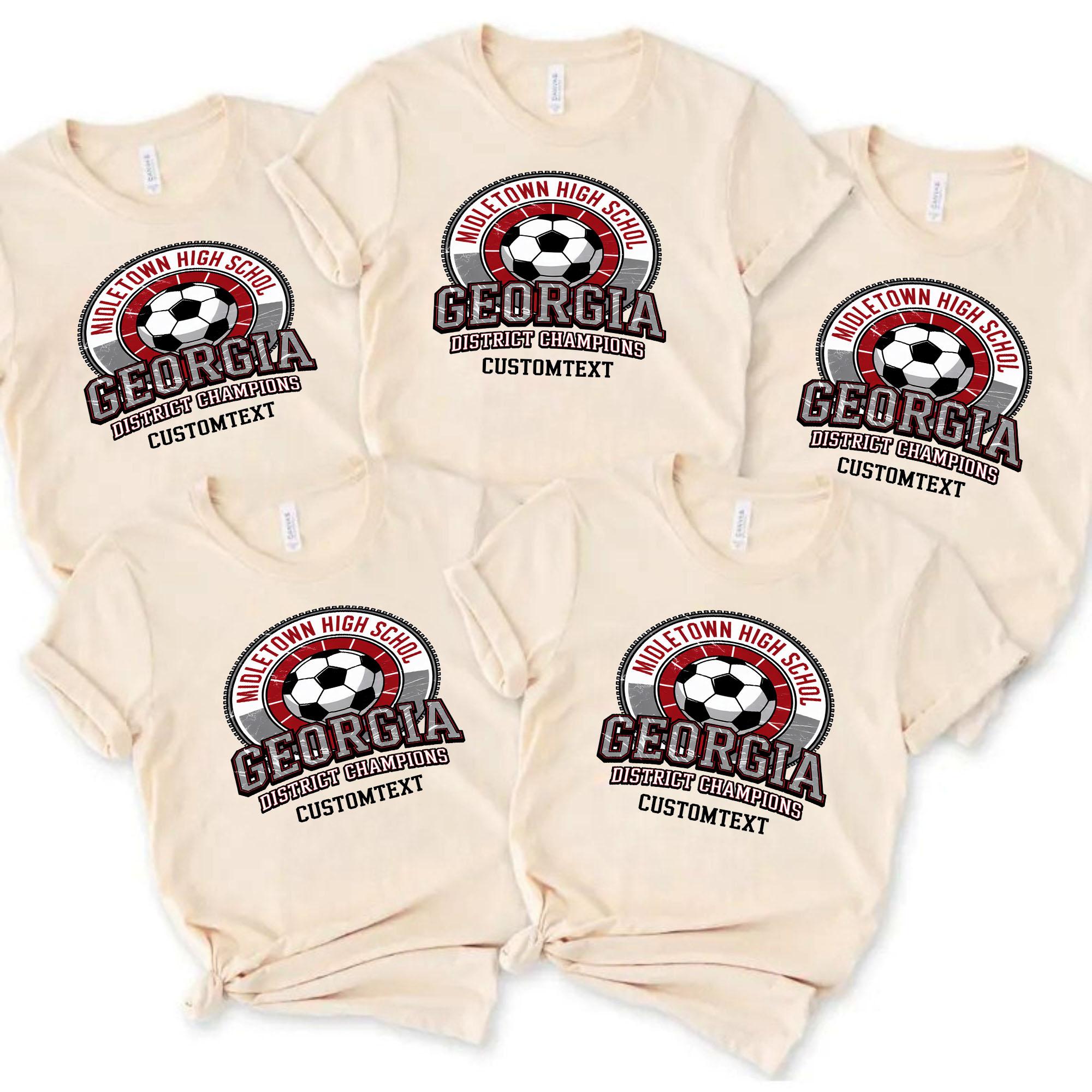 Soccer Champions Club Sport Team T-shirt – Georgia High School Retro Varsity Design soccer champions club sport team t shirt georgia high school retro varsity design style 4 thumb 100