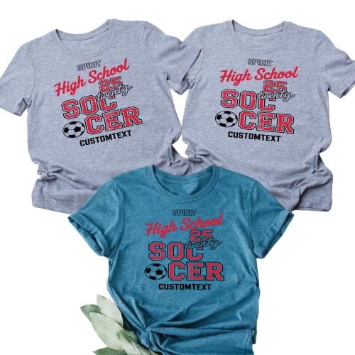 Soccer Club Sport Team T-shirt – Split Varsity Text School Pride Custom Tee