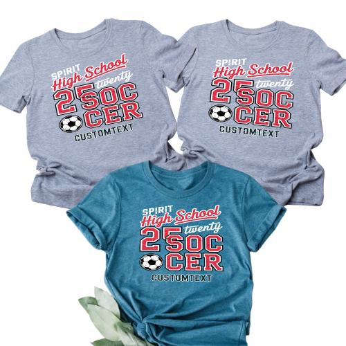 SOCCER School Sport Tee – Split Varsity Text Design