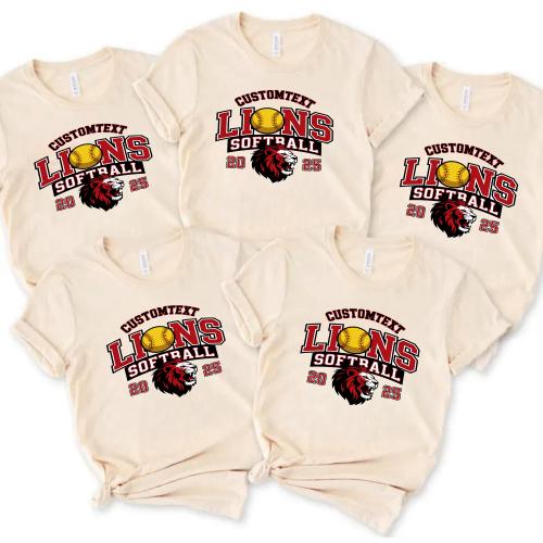 Softball LIONS Sport Team Shirt – Varsity Mascot 2025 Edition