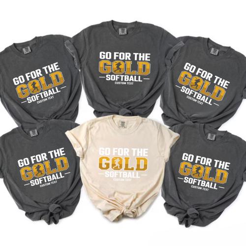 softball Sport Team Shirt – Go for the Gold Varsity Motivation Tee