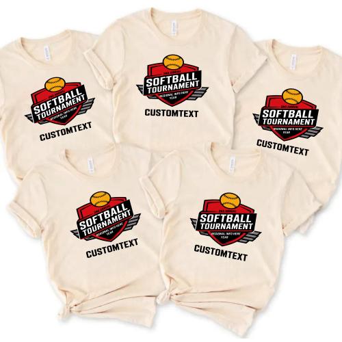 SOFTBALL Sport Team Tournament Shirt – 2025 Mascot Varsity Emblem Team Tee
