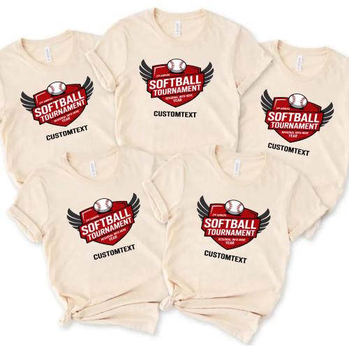 SOFTBALL Sport Team Tournament Shirt – Custom 2025 Varsity Badge Tee