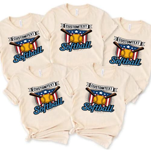 SOFTBALL Varsity Sport Team Shirt – Retro Varsity Style Custom Team Tee