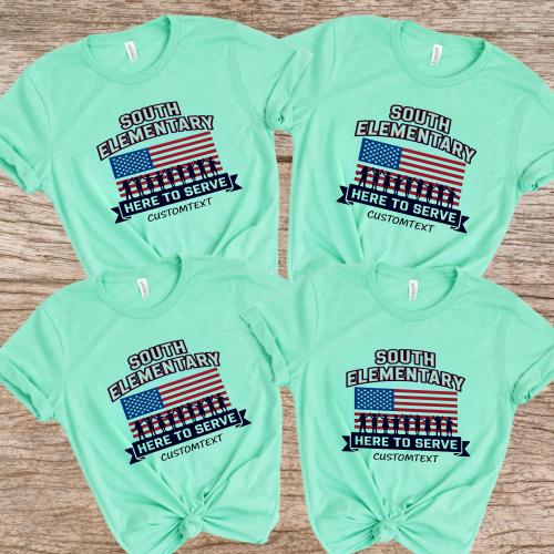 South Elementary Here To Serve Custom Retro Vintage Photography American Pride Shirt