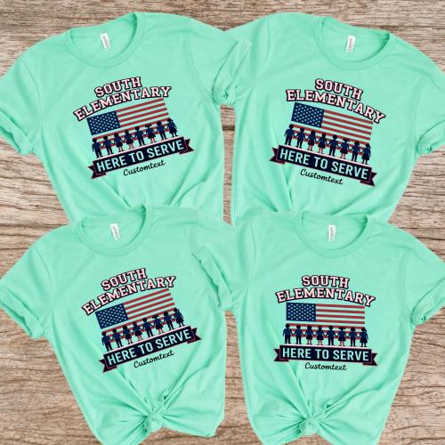 South Elementary Here To Serve Shirt Custom Retro Vintage Photography Teacher Staff Tee