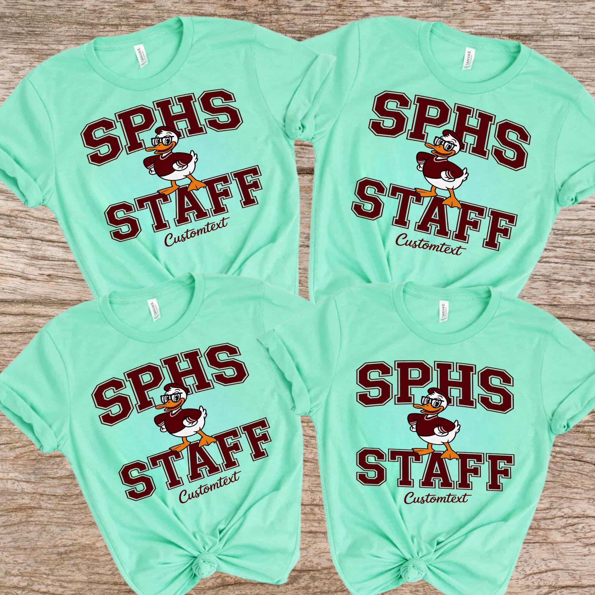 SPHS Staff Vintage Duck Mascot Custom Text Retro Fun Photography Staff Shirt sphs staff vintage duck mascot custom text retro fun photography staff shirt style 3 thumb 399