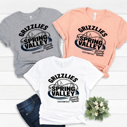 Spring Scream Theme Park Trip Shirt – Grizzlies Spring Valley Field Fun Tee