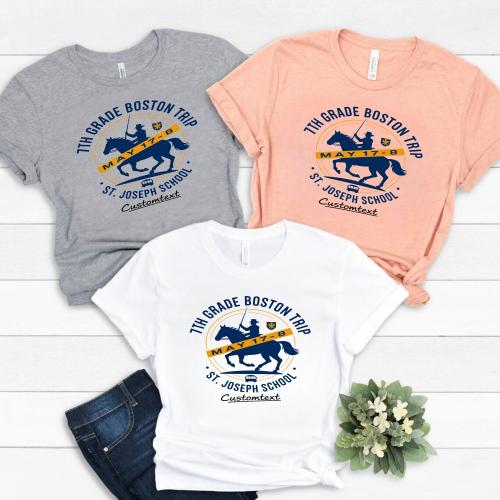 St. Joseph School Boston Trip Shirt – 7th Grade Vintage Horse Rider Field Tee