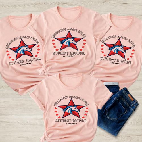 Student Council Shirt – Patriotic Star Horse Mascot Custom Vintage Tee