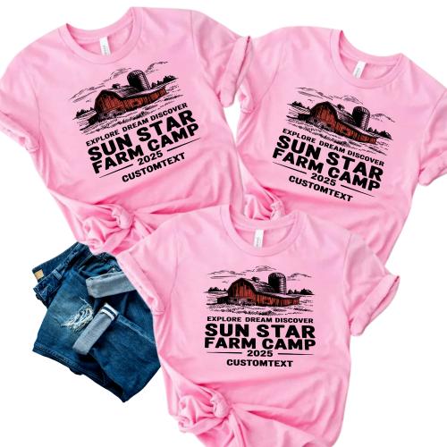 Sun Star Farm Camp 2025 Trip Shirt – Explore Dream Discover Rustic Farm Adventure