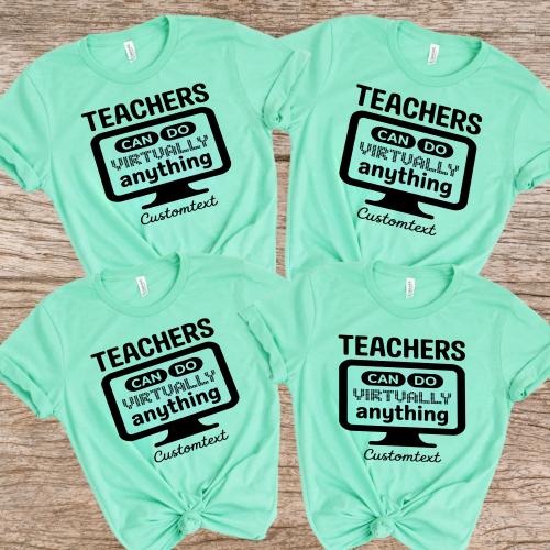 Teachers Can Do Virtually Anything Shirt Custom Text Vintage Photography Teacher Staff Tee