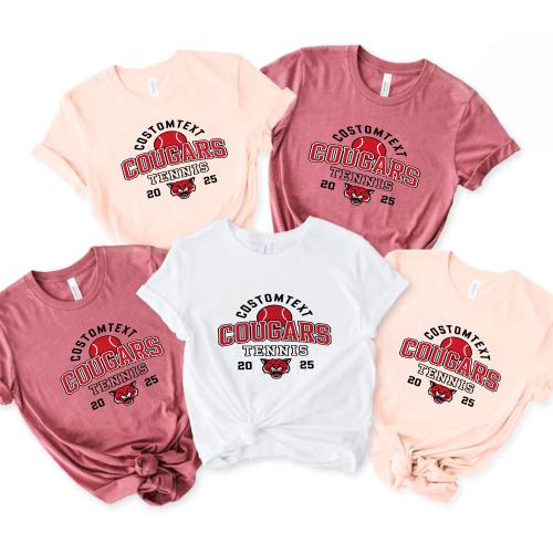 Tennis – “COUGARS” Sport Team Shirt – Varsity Mascot 2025 Edition