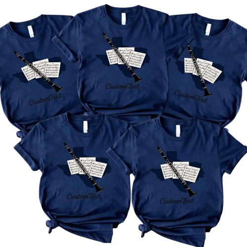 Texas Clarinet Music Shirt – Custom Club Strip Shirt, Classic Band Pride Tee