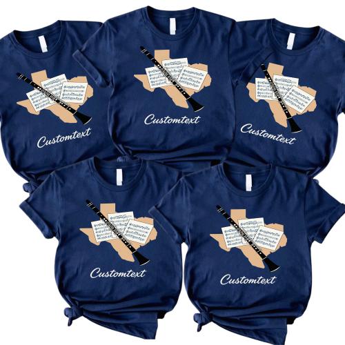 Texas Clarinet Music Shirt – Marching Band Club Strip Shirt, Retro Lone Star Style