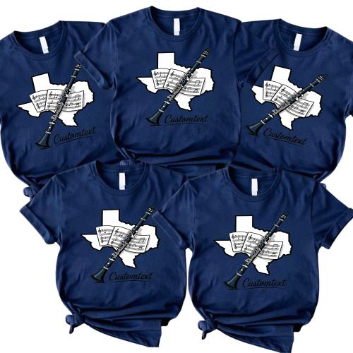 Texas Clarinet Music Shirt – Marching Band Club Strip Shirt, Vintage Clarinet Vibes