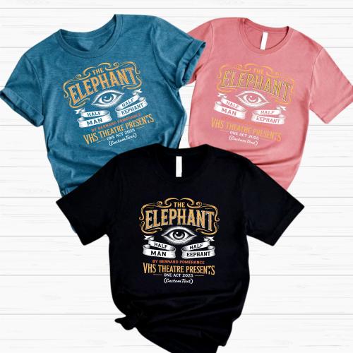 The Elephant Half Man Half Elephant Shirt - VHS Theatre One Act 2025 Custom Drama Club Shirt, Gothic Retro Miscellaneous Style