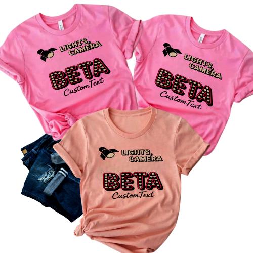 Theater Style BETA Shirt – Lights, Camera, BETA Spotlight Ready Custom Club Tee