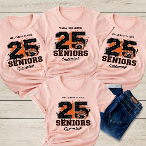 Tiger Mascot Splash Class Of 2025 Shirt – Custom Vintage Graduation T-Shirt