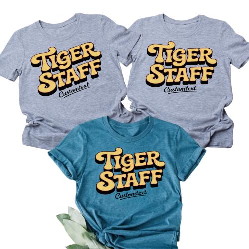 Tiger Staff Customtext Vintage Retro Club Shirt - Personalized Fun Animal Photography Tee