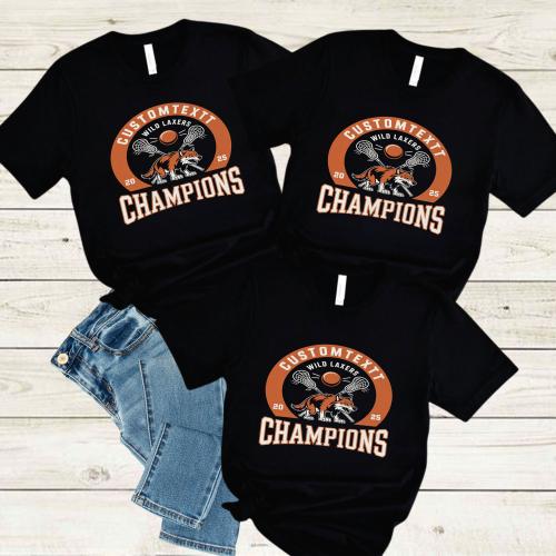 Tournament Champs Lacrosse Club Sport Team T-shirt – Custom Varsity Mascot Tee