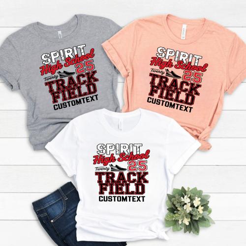 TRACK  CROSS COUNTRY School Sport Tee – Split Varsity Text Design