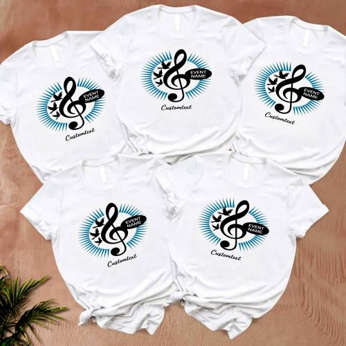 Treble Clef Dove Music Shirt – Event Name Custom Choir Club Tee