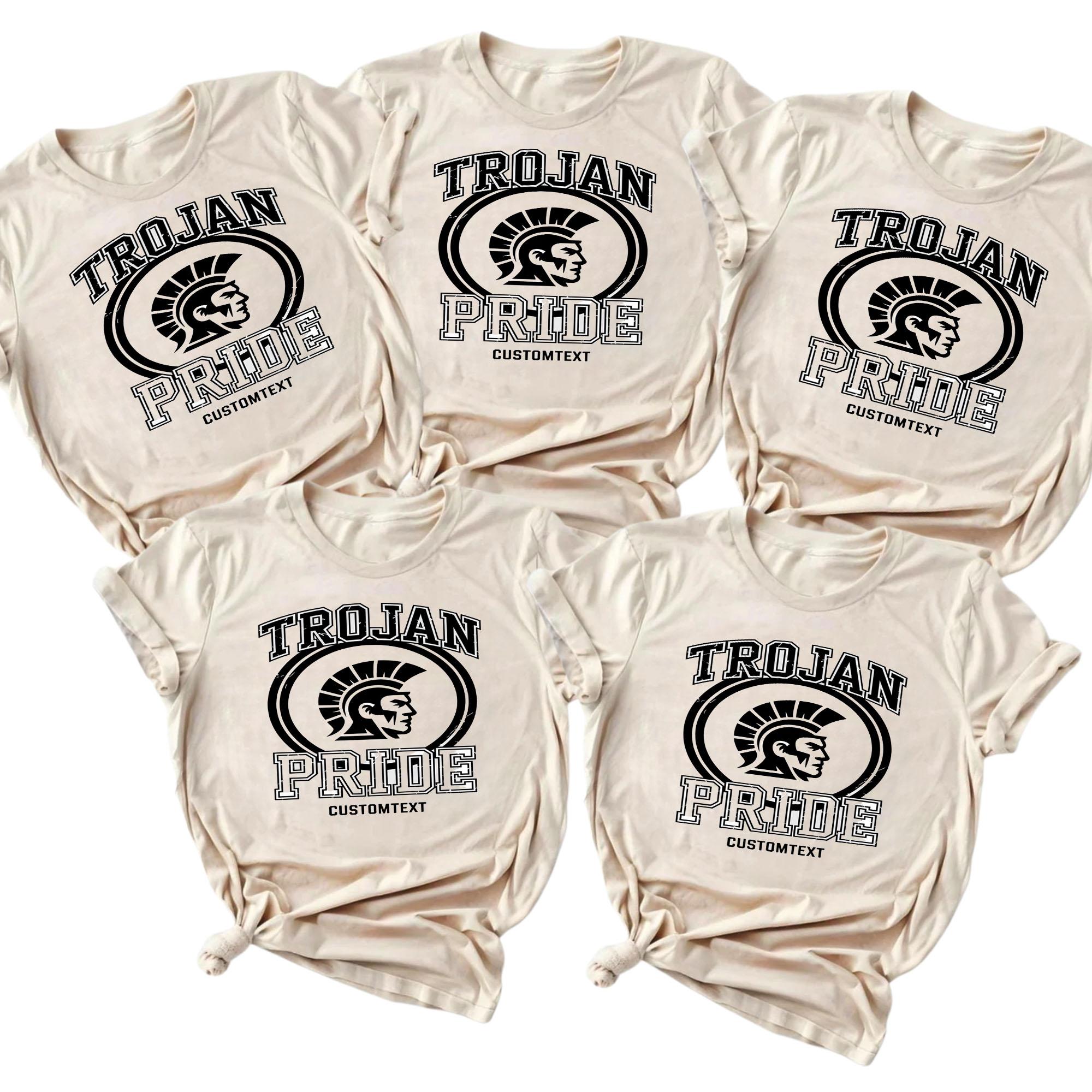 Trojan Pride Mascot T-shirt – Custom School Spirit Logo trojan pride mascot t shirt custom school spirit logo style 3 thumb