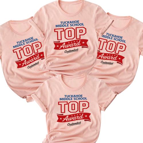 Tuckahoe TOP Award Shirt – Middle School Club Strip Shirt, Retro Academic Honors Tee