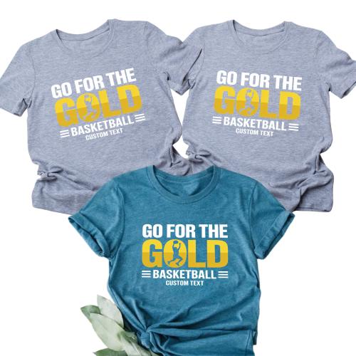 Varsity Basketball Club Sport Team T-shirt – Gold Goal Custom Motivation Design