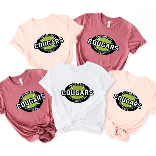 Varsity Circle Cougars Tennis Club Sport Team T-shirt – Personalized 2025 Tee