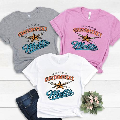 Varsity Mottos Club Sport Team T-shirt – Personalized School Name Pride Tee