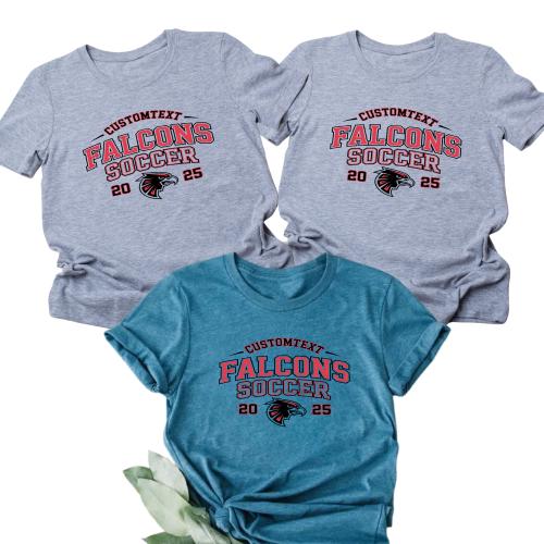 Varsity Soccer Club Sport Team T-shirt – Falcons Mascot 2025 Custom Pride Tee