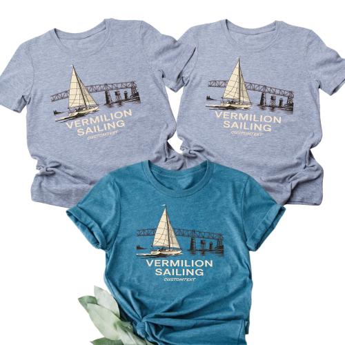 Vermilion Sailing Shirt – Retro Nautical Adventure Club Strip Shirt Custom