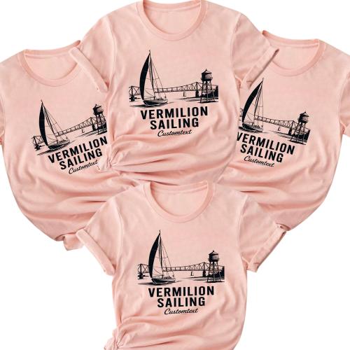 Vermilion Sailing Shirt – Vintage Sailing Club Strip Shirt, Ocean Explorer Custom Tee