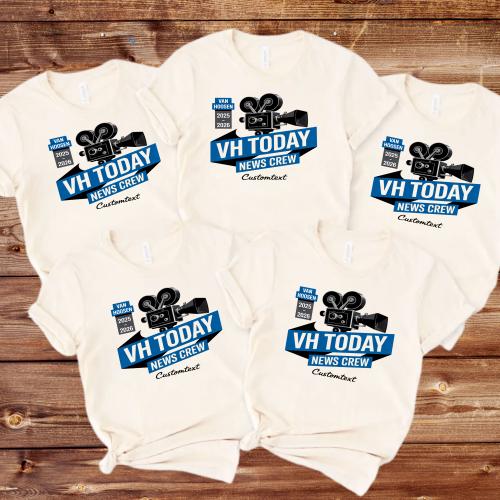 VH Today News Crew 2025–2026 Shirt – Custom Retro Camera Tee for Broadcast Students