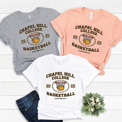 Vintage BASKETBALL Team T-shirt – Stars Circle Varsity Sport Design