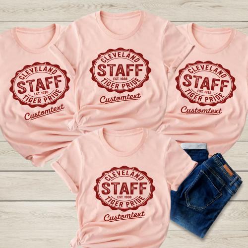 Vintage Cleveland Staff Shirt Tiger Pride Est 1938 Custom Text Teacher Staff