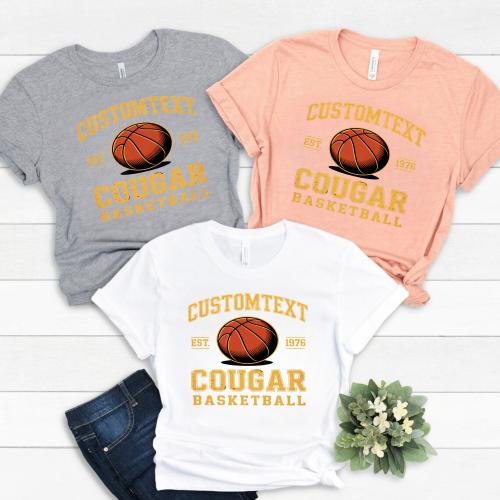 Vintage Cougar Club Sport Team T-shirt – Custom Basketball Est. 1976 Look