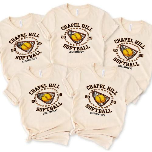 Vintage Softball Team T-shirt – Stars Circle Varsity Sport Design