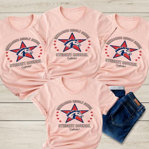 Vintage Student Council Shirt – Star Horse Mascot Patriotic Custom Tee