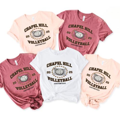 Vintage Volleyball Club Sport Team T-shirt – Varsity Stars Circle Pride Design