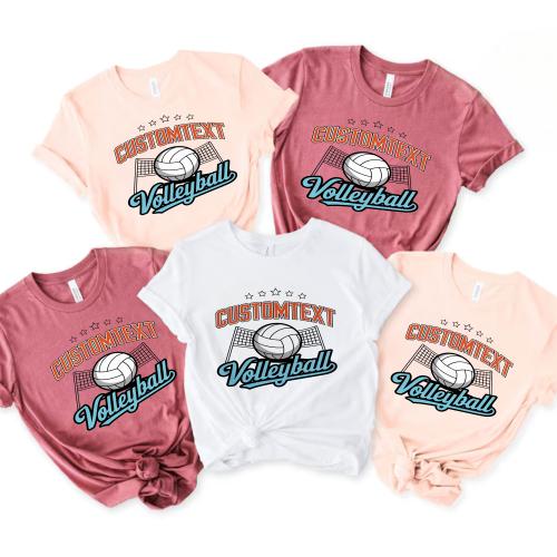 Volleyball Club Sport Team T-shirt – Custom Varsity Style School Name Design