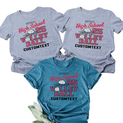 Volleyball Club Sport Team T-shirt – Split Varsity Text School Spirit Edition
