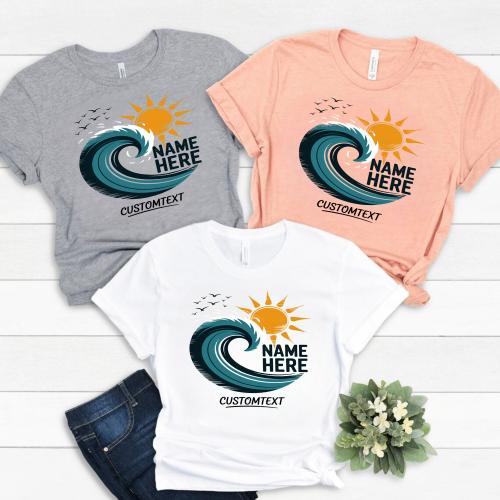 Wave Sunset Beach Trip Shirt Custom – Fun Ocean Adventure Field Trip Tee