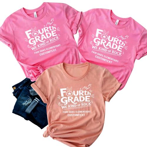 We Kind Of Rock Fourth Grade Trip Shirt – Fun Kids Class Spirit Custom Tee