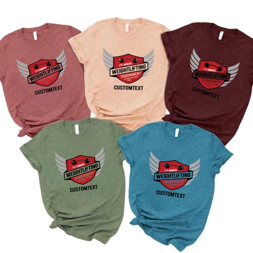 Weightlifting Tournament Club Sport Team T-shirt 2025 Varsity Badge Edition Custom School Spirit T