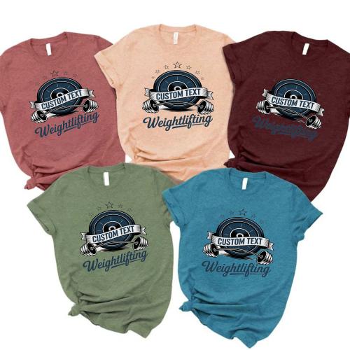 Weightlifting Tournament T-shirt – Classic Varsity Hoop Badge Design