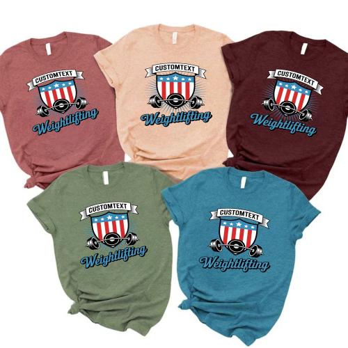 WEIGHTLIFTING Varsity Sport Team Shirt – Custom School Tee